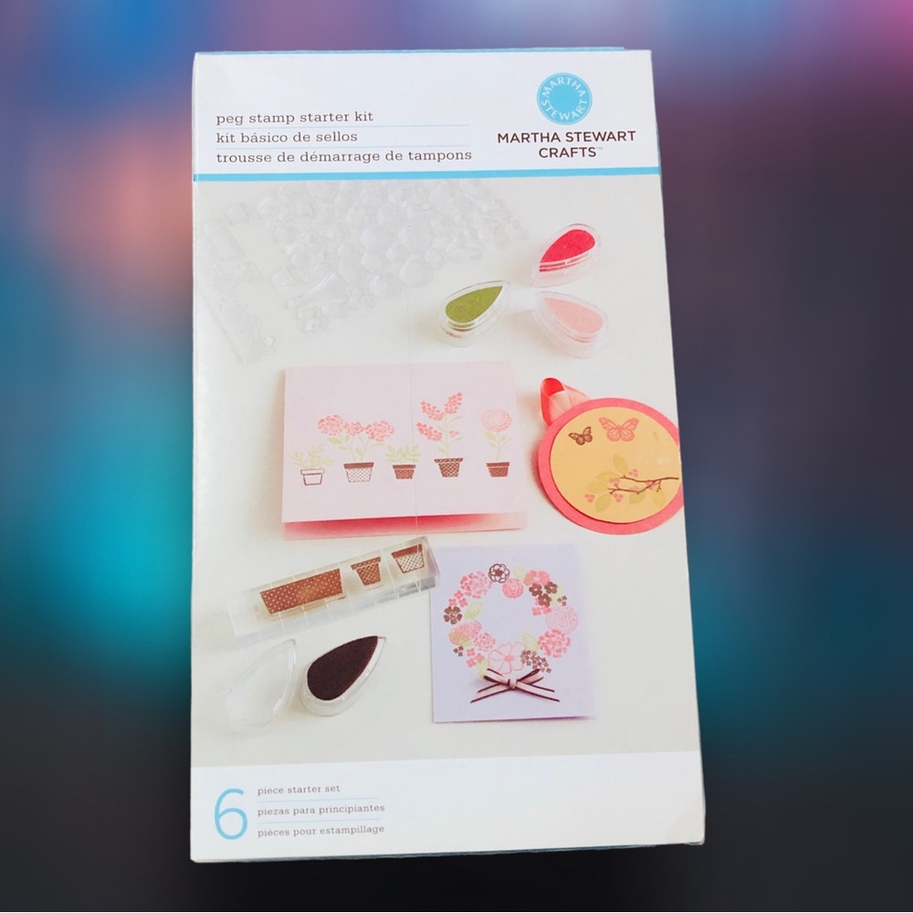 Martha Stewart Crafts Peg Stamp Starter Kit Ink Stamps Block New